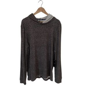 Ted Baker NWT Castlerock Heather Grey Fleece Lightweight Hoodie Sweatshirt Large